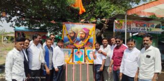 छत्रपती संभाजी महाराज चौक, मंगरूळ दस्तगीर टी पॉईंट, धामणगाव रेल्वे येथे 14 एप्रिल निमित्त उत्साहात जयंती साजरी